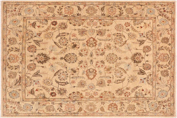 handmade Traditional Kafkaz Chobi Ziegler Beige Tan Hand Knotted RECTANGLE 100% WOOL area rug 9 x 12